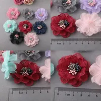 Decorative Flowers 10pcs lot 2 Style Mini Handmade Fabric Flower Hairpins For Women Girls Sweet 3D Floral Hair Accessories Beauty