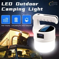 Portable Lanterns LED Camping Lantern Dimmable Solar Powered USB Rechargeable Lamp Emergency Outdoor Searchlight For Hiking Fishing