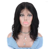Transparent Lace Front Wig Brazilian Remy Body Wave Human Hair Wigs For Women Mongolian Curl Bob 4X4 Closure