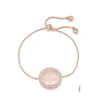 Charm Armb￤nder Kristall Gold Siery Trey of Life for Women Geschenk Mujer Mode einstellbares Armband Weibliche Schmuck 20220223 T2 Drop Deli Dhgom