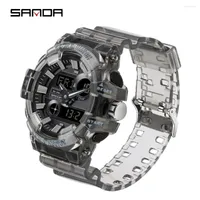 Wristwatches SANDA Top Brand 2023 Men's Watches Sport Military Quartz Watch For Men Digital Waterproof Clock Relogio Masculino 3100