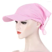 Wide Brim Hats Bandana With Solid Color Women Men Hedging Hat Sunscreen Turban Summer Outdoor Headscarf Headpiece Scarf Cap Ladies Hooded