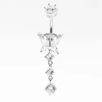 Nose Rings Studs 925 sterling silver belly button ring heart cubic zircon navel belly piercing jewelry 230130