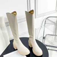 boots long tube shoes Autumn and winter thick heeled boots Brown thin than knee boots high heeled