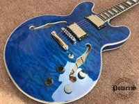 Professional electric guitar, double F hole jazz electric guitar, rose xylophone neck, quilted maple top, all kinds of guitars can be customized