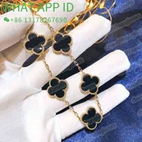 Classic Fashion 4 Leaf Clover Charm Bracelets Bangle Chain 18K Gold Agate Shell Mother-of-Pearl for Women Girls LinkA00278