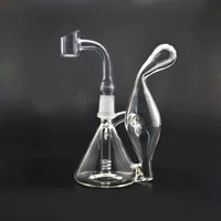 cheapest Glass Bong Klein Tornado Recycler Dab Rig Unique Bongs smoking bubbler Water Pipes With 14mm Banger nail and oil burner pipe 1pcs