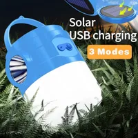 Portable Lanterns Solar Power Camping Light USB Rechargeable Tent Lamp Camp Emergency Lights For Outdoor Searchlight