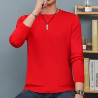Men's Sweaters 2023 Men Autumn Winter Casual O-neck Pullovers Male Long Sleeve Slim Knitted Tops Soft Solid Color Sweater W743