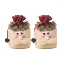Christmas Decorations 2pcs Cartoon Old Man Gift Bag Children&#39;s Candy Storage Stockings 2023 Navidad Decoraciones Para El Hogar