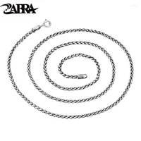 Chains ZABRA S925 Sterling Silver Necklace Fashion Classic Rope Braided Bone Neck Chain Pure Argentum Jewelry