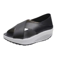 الصنادل terug Band slip-on pu open teen wiggen voor vrouwen platform sandaal hakken sandalen schoenen zapatos zomer 0130