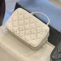 Luxury Designer bag Women Cosmetic Bag Box High Quality Grained Calfskin Handle Handbag Chain Hardware Quilted Timeless