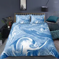 Bedding Sets WOSTAR Blue Marble Duvet Cover Set 3d Geometry Printed Twin Full Queen King Size Quilt Pillow Case Bedclothes