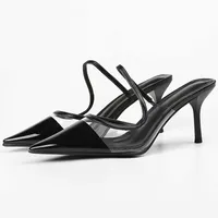 New Baotou Transparent Pointed Toe Temperament Thin Heel High Heel Sandals Female shoes