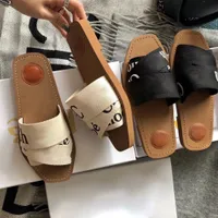 Women Slippers Canvas Cross Woven Sandals Summer Outdoor Peep Toe Casual Slipper Big Letter Shoes 0112 size 35-39