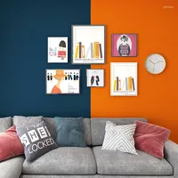 Wallpapers Modern Ins Wall Papers Home Decor Orange Blue Solid Color Plain Roll For Bedroom Living Room Walls Papel De Parede