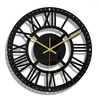 Wall Clocks 11.8 Inch Roman Numerals Acrylic Clock Non-Ticking Quartz Watch For Living Room Home Decorative