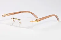 Luxury Brand Glasses Designer Sunglasses Woman Fashion France Carti Buffalo Horn Sunglass for Mens Shade Frameless Rimless Wooden Eyewe Kbxw