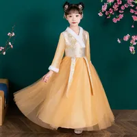 Ethnic Clothing Autumn And Winter Girls' Hanfu Dress Ancient Style Super Immortal Stage Performance Costume Chinese Party