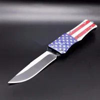 A161 161 American Flag automatic auto Double Action Tactical Hunting Fishing Camping Folding Fixed Blade Knives Xmas Gift Knives228C