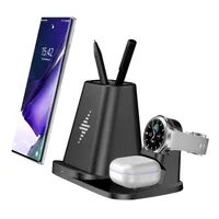 4 in 1 Desktop Wireless Charger For Apple Samsung Huawei Watch Earphone Fast Charging with Pen Container