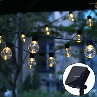 Cadenas retro luces solares solares lámpara de bulbo de boda de la calle con luz de hada de hada para jardín al aire libre
