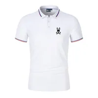 Men's Polos High Quality Polo Shirt For Men Summer Cotton T-shirt Lapel Short Sleeve Fashion Micro Standard Ghost Rabbit Print Polo Shirt 230130
