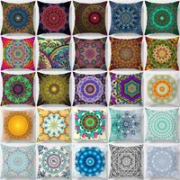 Pillow  Decorative Brand Mandala Print Meditation Cases Ethnic Floral Polyester Pillows Case Livingroom Sofa Couch Throw Pill