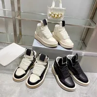 2023 Fashion Rick Platform High Shoes RO Minimalistische Stil echtes Leder Schnürung Männer Frauen Owens Casual Shoes Designer Boots Sneakers 35-45 M6HK#