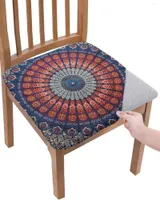 Chair Covers Mandala Pattern Removable Seat Cover Dining Stretch Cushion Slipcover For Kitchen Chairs Housse De Chais