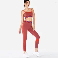 Bras Foreign Trade Ribbon Yoga Pants Women's Elastic Sports Suit
