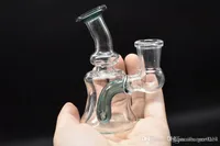 mini Glass oil rigs Bongs Thick Recycler Mini 14mm female male Glass Bong Water Pipes Pyrex Oil Rigs Glass Bong for smoking