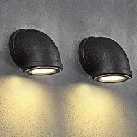 Wall Lamps Industrial Farmhouse Outdoor LED Light Fixtures 3W Wrought Iron Water Pipe Sconce For Porch Patio Bedroom Bar Cafe