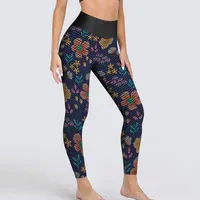 Active Pants Vibrant Bright Flowers Yoga Cute Floral Print Leggings Sexy Fitness Leggins Women Breathable Stretchy Sport Legging