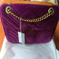 New gift Fashion black chain makeup bag famous party bag Marmont velvet shoulder bag Womendesigner bags341a