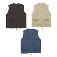 Hunting Jackets Multi-Pocket Zip Vest Fashion Breahable Skin Friendly Waistcoat Sleeveless Thin Mesh Jacket Fishing