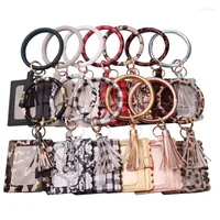 سلاسل المفاتيح 2023 Leopard Snake Kabaw Wallet Pu Leather Card Card Bag Bag Keychain for Women Men Friendselet Bracelet Jewelry