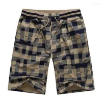 Men's Shorts 2023 Summer Men Plaid Classic Design Cotton Casual Beach Short Pants Brand Famous Plus Size 4XL High Quality