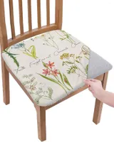 Chair Covers Vintage Flowers Herbaceous Plant Seat Cushion Stretch Dining Cover Slipcovers For Home El Banquet Living Room
