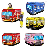 Tents And Shelters Children's Tent Popup Play Toy Outdoor Foldable Playhouse Fire Truck Car Icecream Kids Game House Bus Indoor
