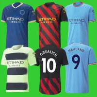 Vers￣o dos f￣s Haaland City Soccer Jersey Greallish Sterling Ferran de Bruyne Foden 2021 2022 2023 Mans Cidades Camisas de futebol