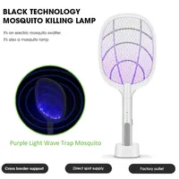 Pest Control 2 In 1 Electric Fly Swatter LED Light USB Rechargeable Summer Insect Mosquito Racket Killer Lamp for Home Bedroom 0129