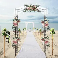 Dekoracja imprezy Wedding Outdoor Garden Flower Arch Bridge dach kutego żelaza łuki rośliny rama wspinaczkowa Bojomryjqw