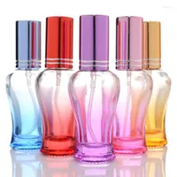 Storage Bottles 10ml Empty Glass Perfume Bottle Portable Travel Spray With Bright Colours Cap F20232725