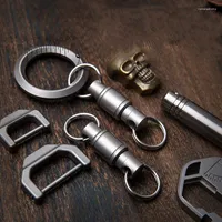 Keychains High Quality Titanium Keychain Convenient Detachable Removable Pull Apart Quick Release Key Chain Men Car Ring