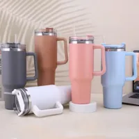 Термозы 40 унций из нержавеющей стали Термос чашки с ручкой вакуумной кофейный тумблер Portable Double -Layer Car Mug Travel Water