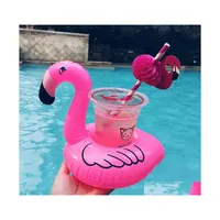 Andere zwembaden spashg opblaasbare speelgoeddranken bekerhouder watermeloen flamingo zwembad drijft onderzetters flotatie -apparaten voor kinderen inkeach party dhyz1