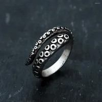 Cluster anneaux punk vintage pirate pirate anneau tentacule pour hommes gothique mode classique en acier inoxydable