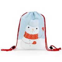 Backpacks Fashion Bag Book Children Accessories Simple Christmas Shopping Storage Drawstring Digital Printing Pocket E13576